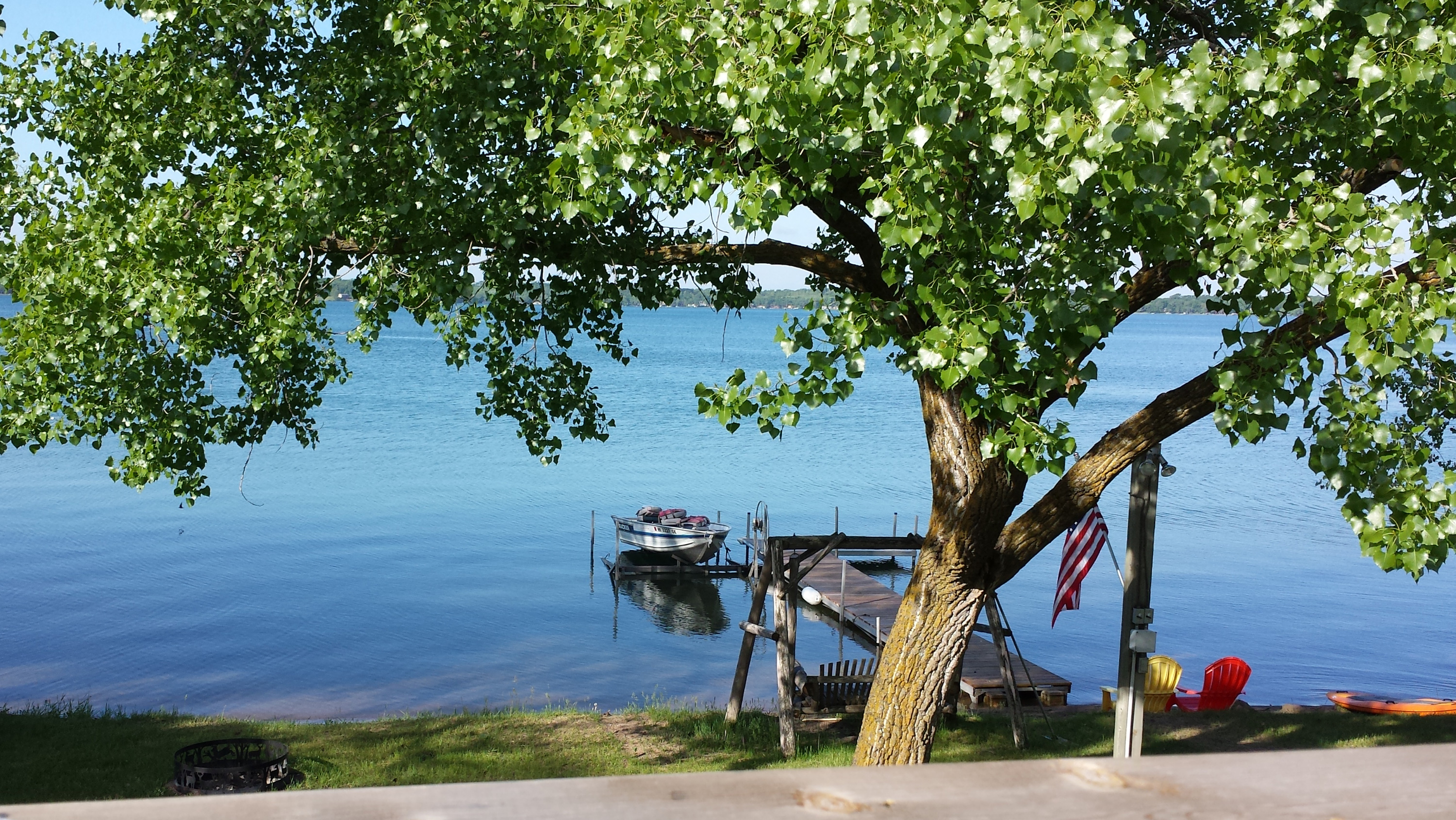 View of Battle Lake from the cabin deck